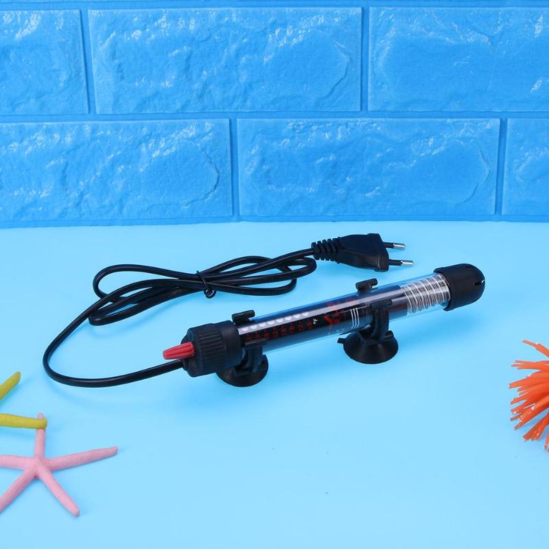 Barra de calentador de acuario 25/100/200/300W, termómetro de Acuario, pegatina, controlador de temperatura, calentador para acuario, Mini pecera