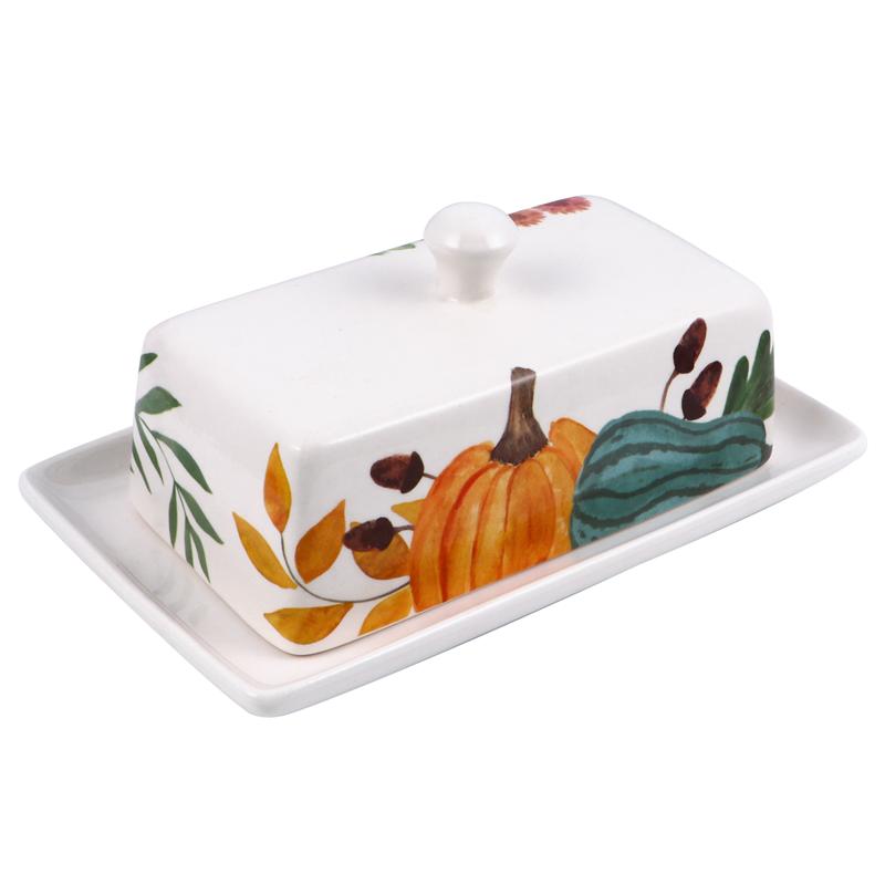 1 Pc Food Container Butter Plate With Lid Kitchen Tableware Cheese Dish Ceramic Butter Box With Lid Butter Dish Cheese Box