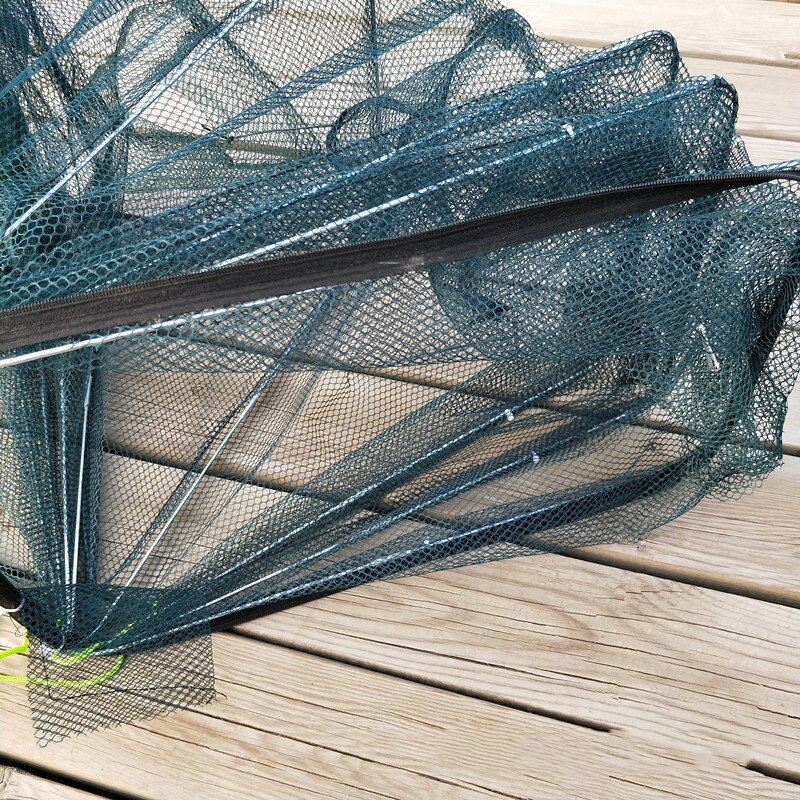 Foldet sekskant 6 skrog fiske reker automatisk felle fiskenett fisk reker ørekyte krabbe agn kastet netting felle  b082