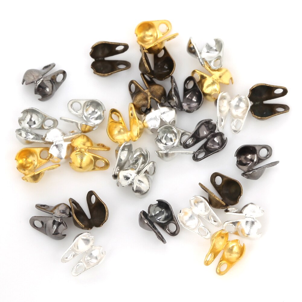 200 stücke Stecker Verschluss passend zu 2mm Ball Kette Kalotte Ende Crimps Perlen Anschluss Komponenten Für DIY Schmuck Machen Supplie: mischen