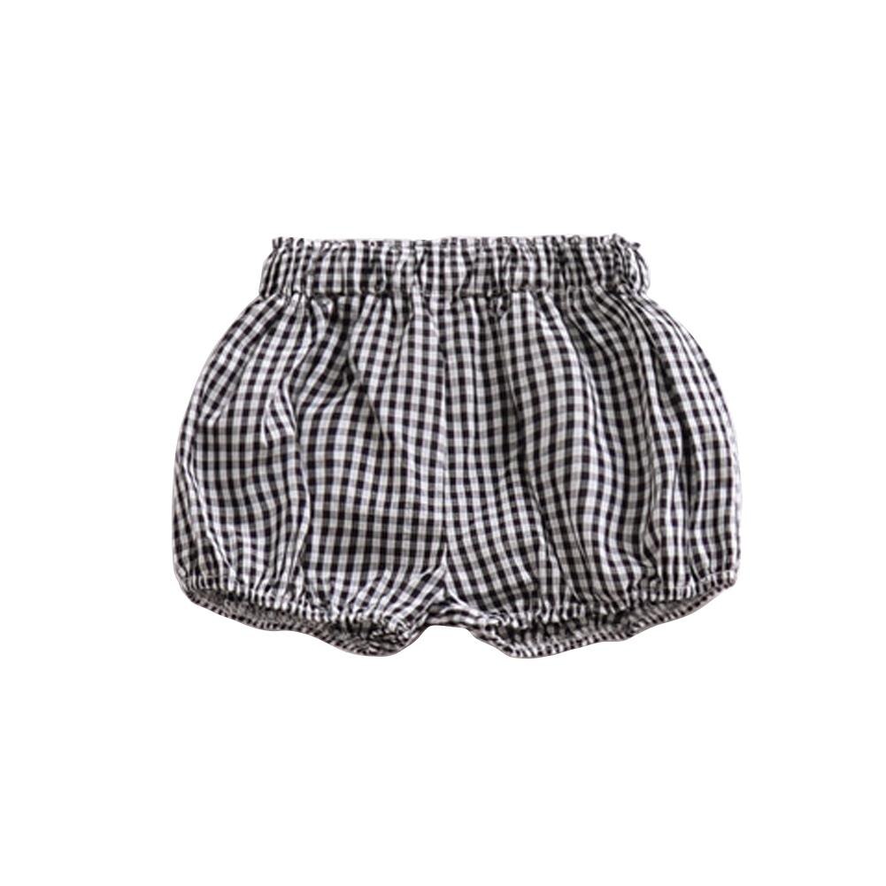 Dishykooker baby sommer bloomers shorts plaid stribe bukser pp bukser til 0 - 3 år lille dreng pige: Plaid / 6m