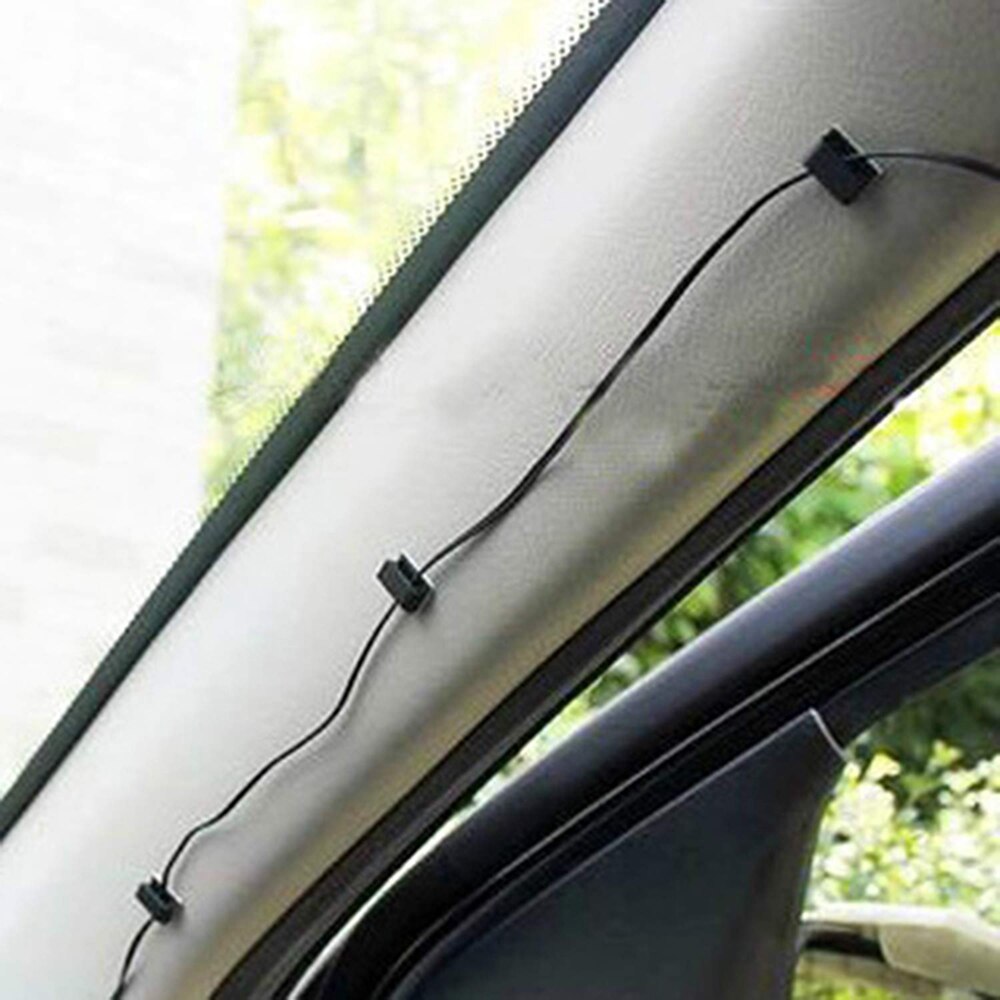 100PCS Hanger Flat Car Wire Clips 3M Self Adhesive Cable Organizer Clip Dashcam Fixed Nylon Mount Wire Line Holder Cable Clips