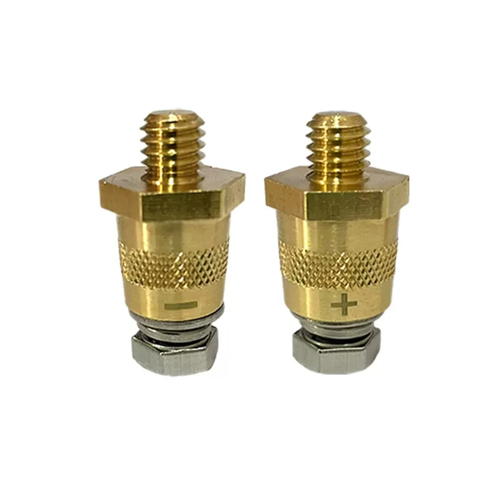 1 par de adaptador de poste de batería, conector de Terminal de batería de latón, rosca M6, adaptador de Terminal de conector de poste de batería positivo y negativo