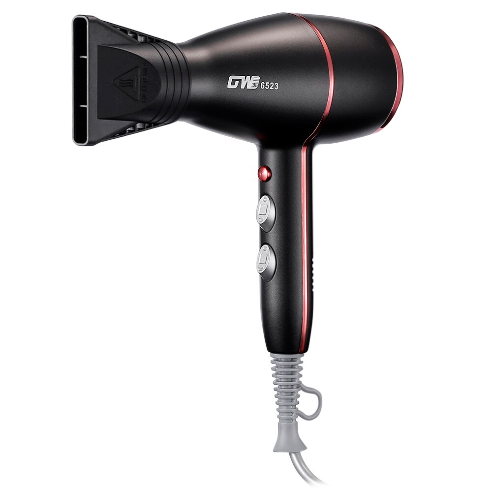 Guowei GW-6523 3000W sèche-cheveux 2 vitesses 3 réglage de la chaleur boucle suspendue concentrateur de flux d'air buse: Default Title