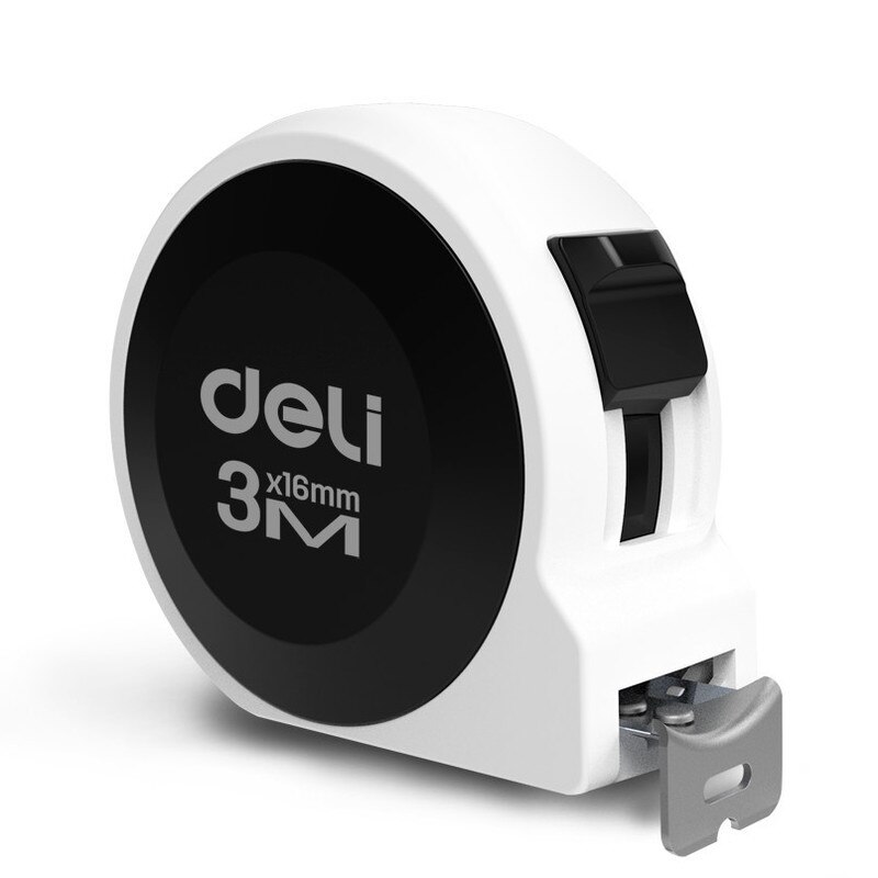 DELI 3M/5M High Precision Steel Measurement Tape System Auto Lock Tape Measure Retractable Measuring Tool: H8003B 3M