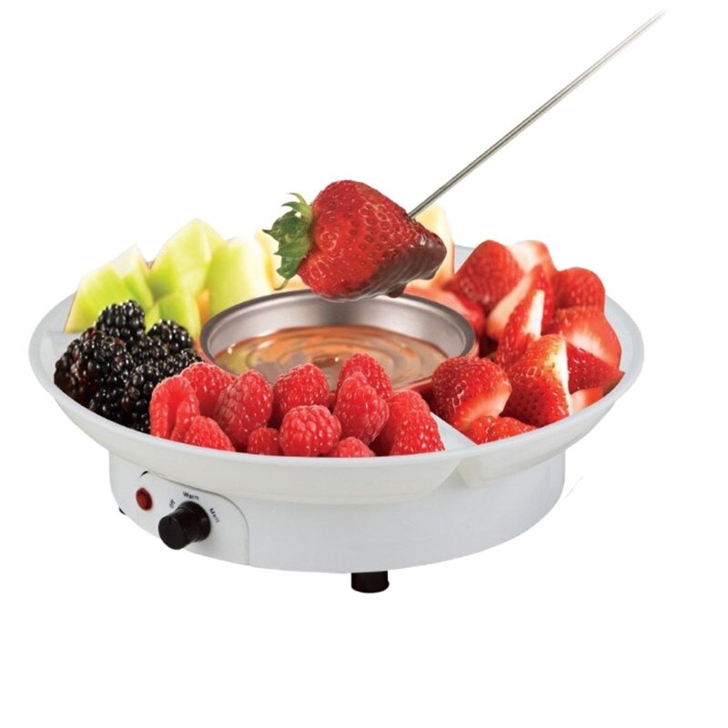 Olla eléctrica para fundir Fondue de Chocolate, dulce, postre, queso, Caldera de fuente ABS + Acero inoxidable ajustable 260Ml (enchufe de la UE)