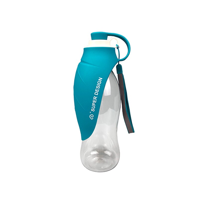 Botella de agua deportiva de silicona para perro, tazón portátil de viaje para cachorro, gato, dispensador de agua para mascotas al aire libre, accesorios para perros: Azul