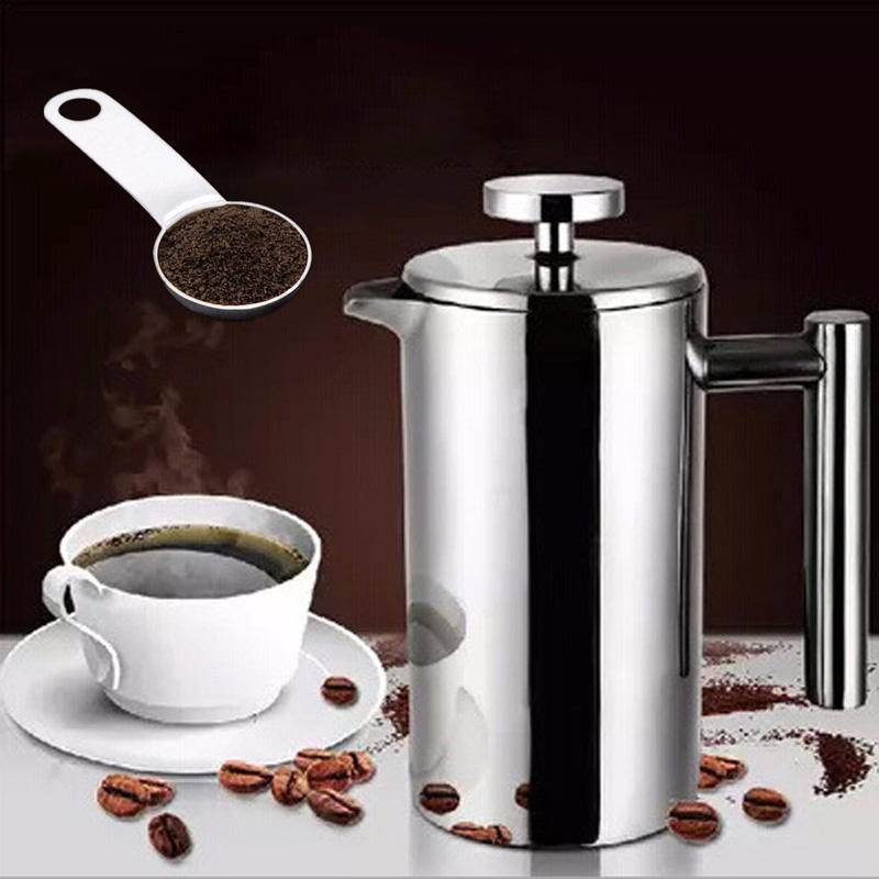 Double-layer Insulation Teapot With Filter Stainless Steel Coffee Maker 350ml Vacuum Insulated Double Wall Coffee Cafe Teapot