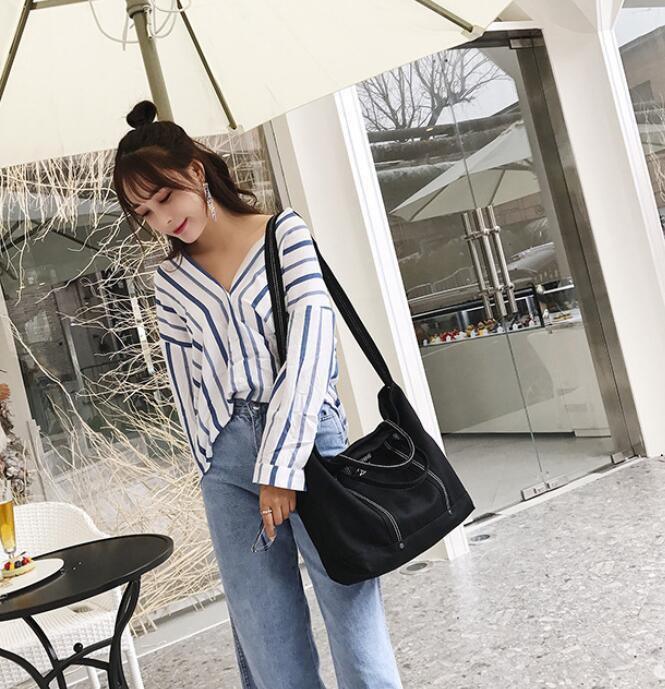 ANAWISHARE Women Handbags Canvas Shoulder Bags Large Ladies Casual Tote Bag Crossbody Bag For Women Messenger Bag Bolsa Feminina