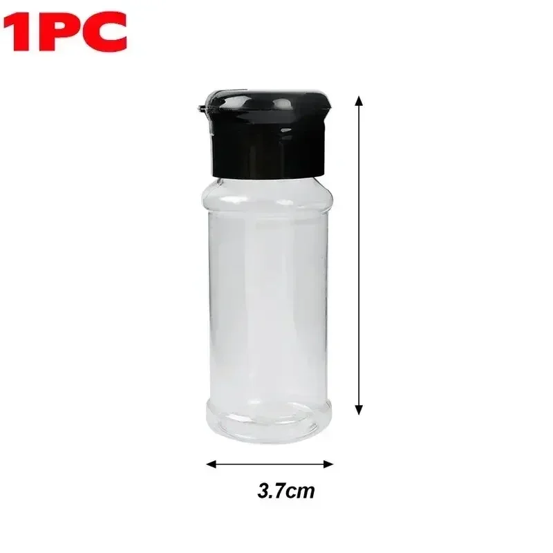 Tarro de especias de plástico transparente, botella de condimento de cocina, sal, pimienta, recipiente, tarro de condimentos para barbacoa, herramientas de almacenamiento de especias de cocina: Gris claro