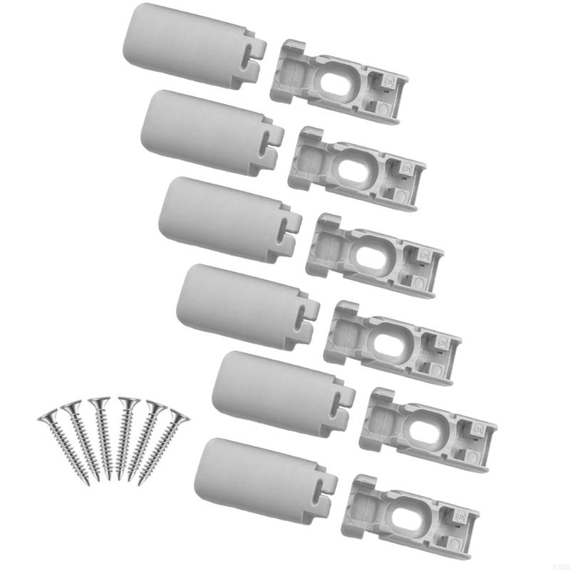 E8BD Pack of 6 Pleated Shade Holders with Mounting Screws for Home and Office Blinds Stability Clamping Brackets and Shoes