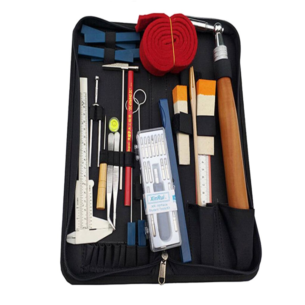 36 Pieces Piano Tuning Tuner Tool Tuner Kit DIY Set Wrench Hammer Fork Mute Ruler Set for Piano Keyboard Instrument