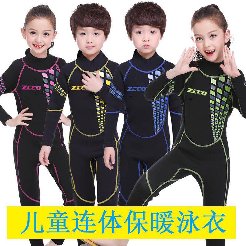 Neoprene wetsuit for kids diving suits children swimwears long sleeves girls boys surfing one piece snorkeling rashguard wetsuit