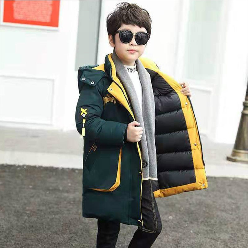 Winter Boys Thick Padded Coat Children Clothing Outerwear Boy Long Jacket Fashionable Clothes for Children Winter Coat