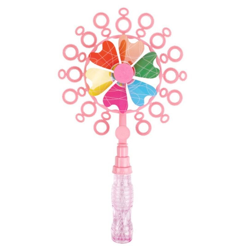 Divertente per Bambini tutto'aperto Giocattoli Doppio Foro Mulino A Vento sbarra Bolla di Sapone Acqua bolla macchina bolla per Bambini Regalo Di Natale: rosa