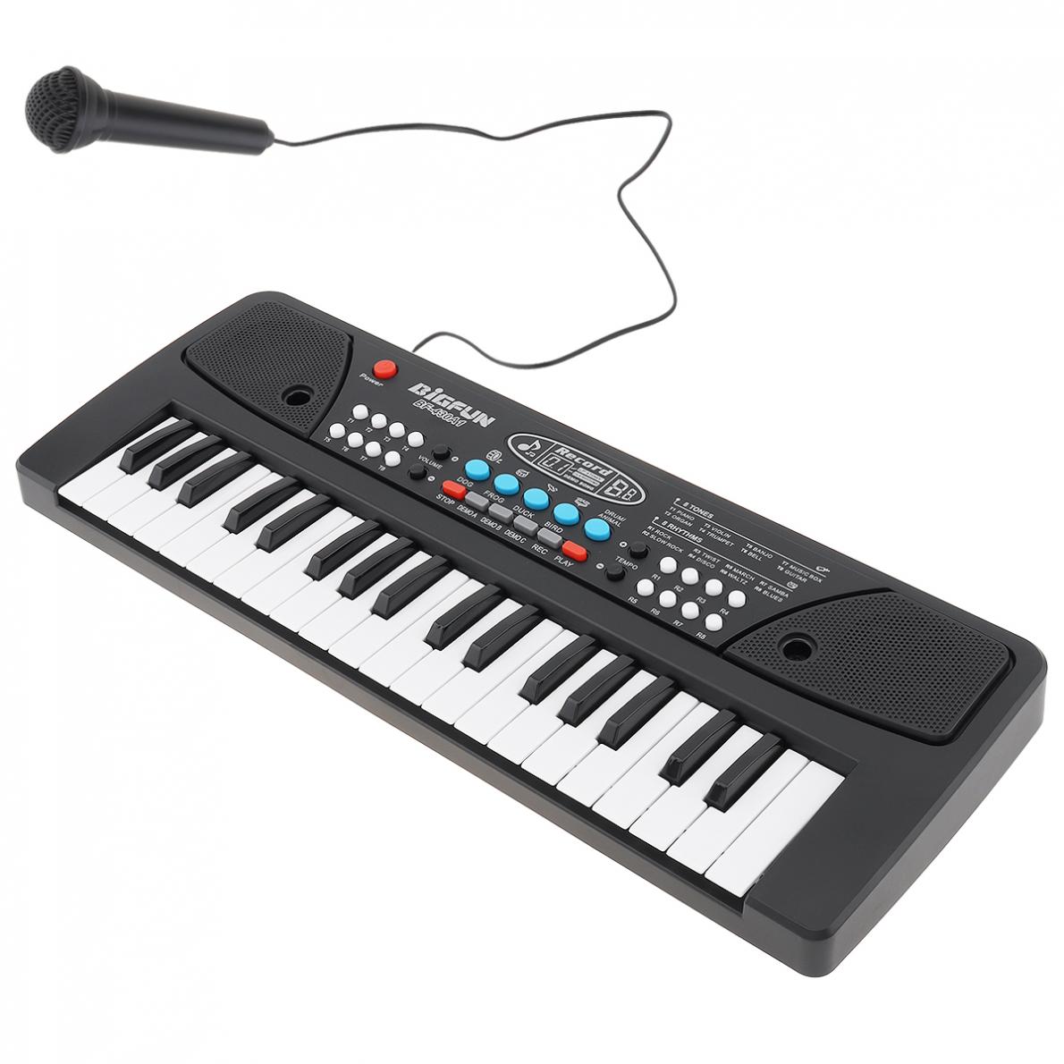 Electronic Organ 37 Keys Electronic Keyboard Piano Digital Music Key Board with Microphone Children Musical Enlightenment