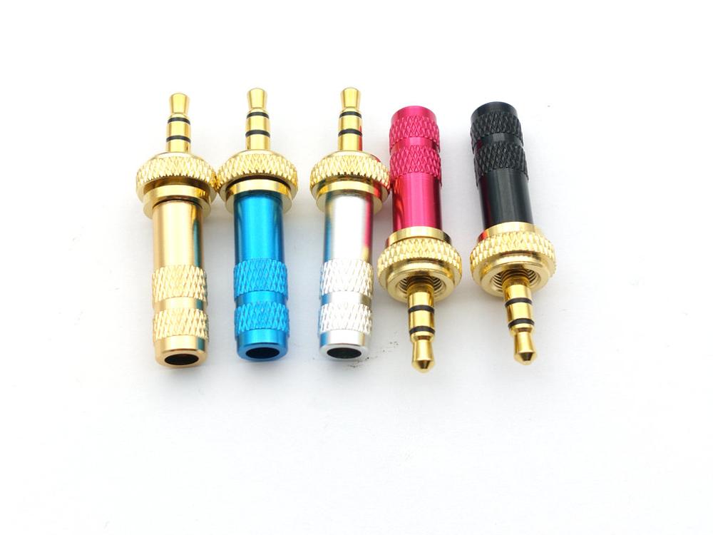 2pcs mini 3.5mm plug Screw Lock Stereo Jack Plug Soldering connectors