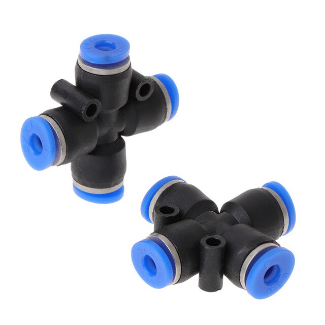 2 Stuks Aquarium 2/3/4 Manier CO2 Buis Connector Hoge Druk Quick-Connect Klep Voor CO2 Diy systeem Luchtslang Pipe Joint: Rood