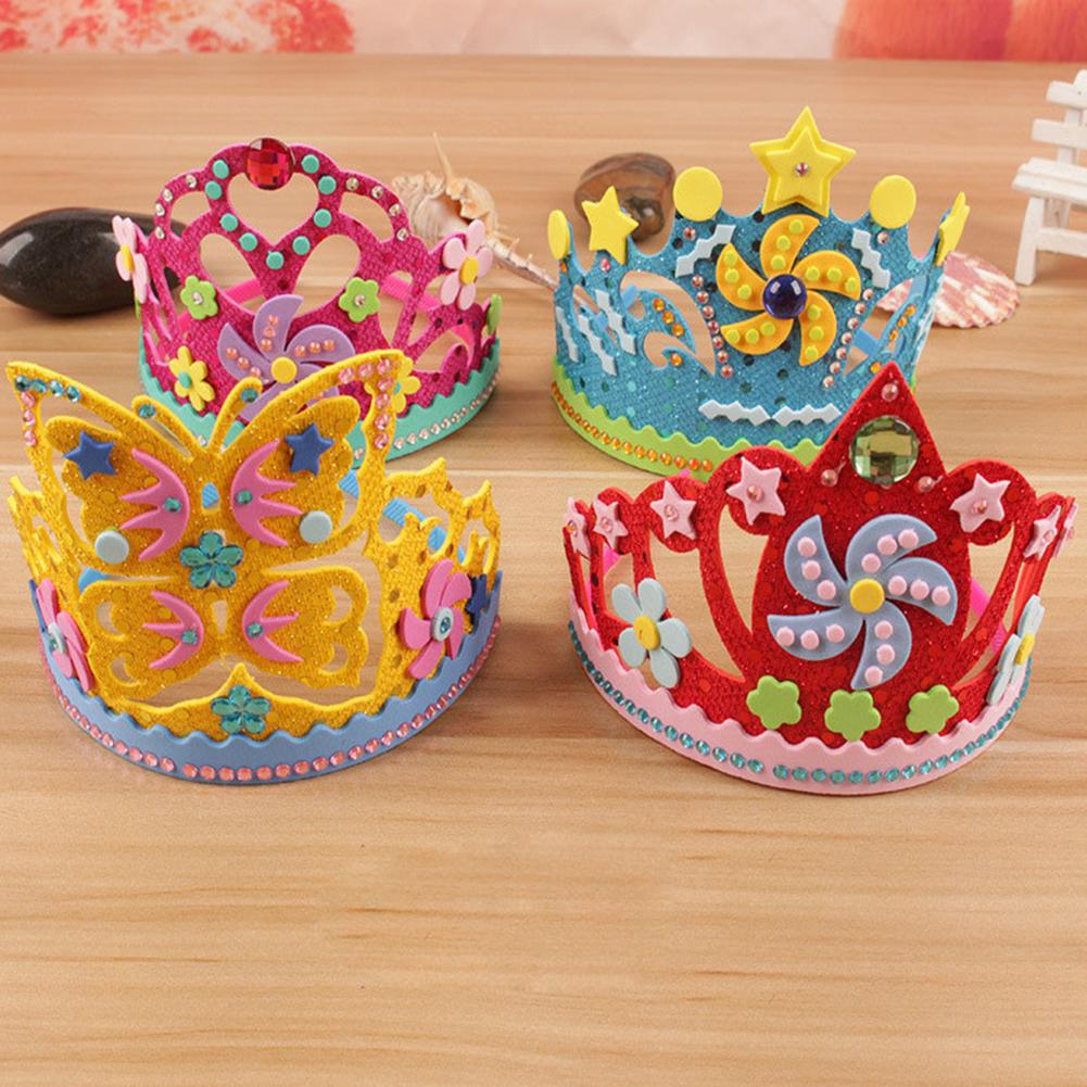 Enfants bricolage couronne jouet enfants fleurs étoiles EVA mousse papier paillettes couronne bricolage Art fait main artisanat jouet fête anniversaire chapeau