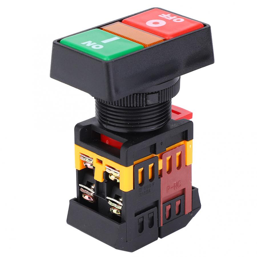 PPBB-30N Double Push-Button Switch with LED Light On-Off Momentary Button 24V/220V/380V