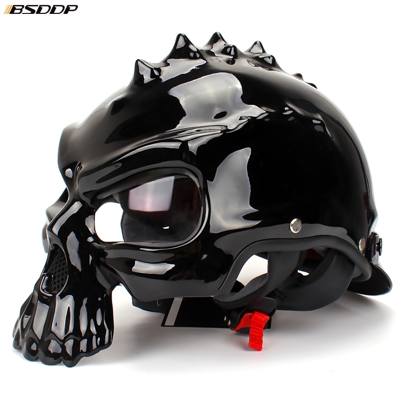 Motorcycle Helmet Retro Casque Half Face Helmet Summer Breathable Men Skull Capacete Casco Capacetes De Motociclista For Harley