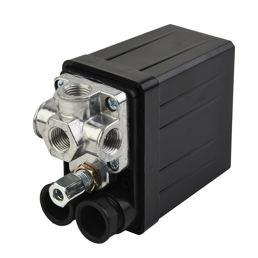 175psi 4-poorts luchtcompressor drukschakelaar spruitstukregelaar + veiligheidsklepstang sterke plastic omhulsel elektrisch gereedschap accessoires