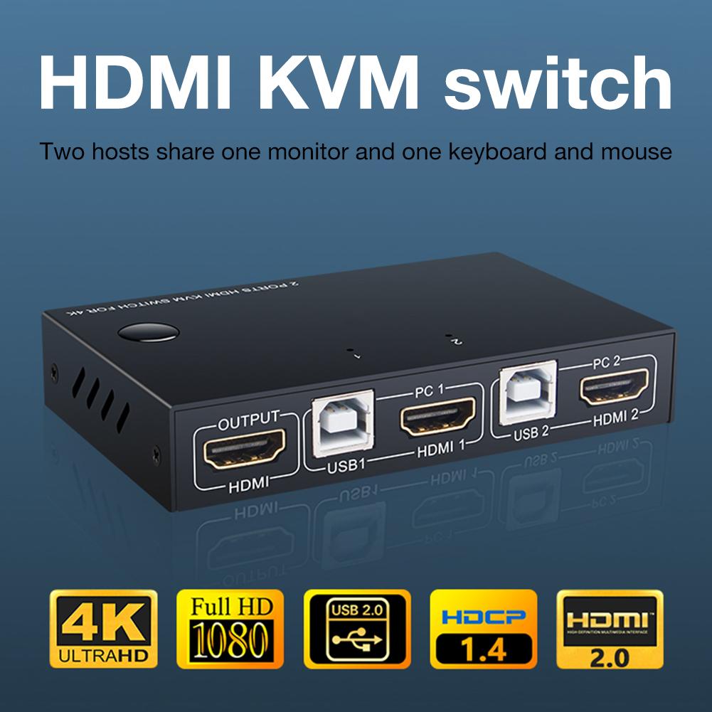 KVM HDMI Switch USB Switch Hub 4K HDMI Switcher Box 2 In 1 Switcher For Laptop HDTV: Default Title