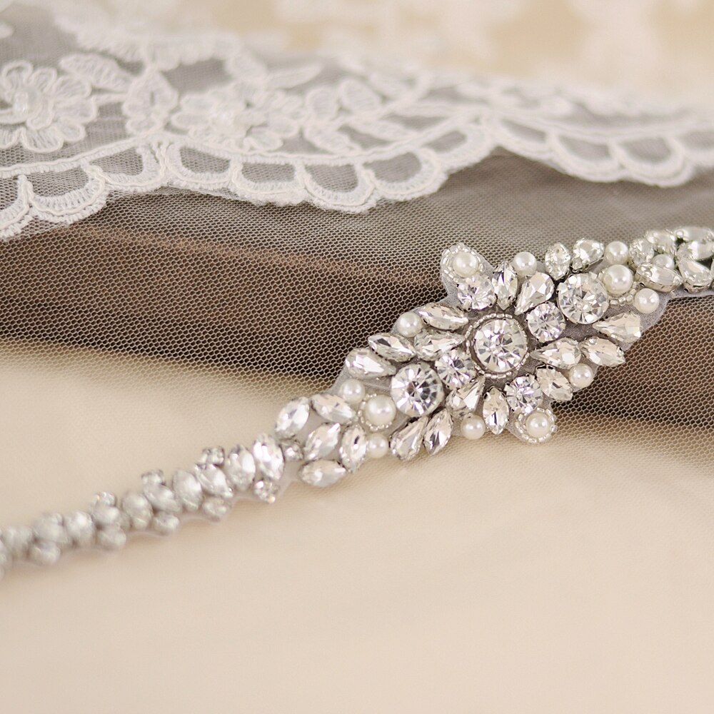 Trixy  s350 luxe bruidsgordel met strass steentjes, kristallinten, bruidsgordels, bruidsmeisjesjurken, accessoires