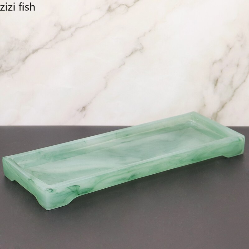 Ensemble d'accessoires de salle de bain vert Texture émeraude, fournitures de bain Imitation Jade, distributeur de savon Portable, tasse de bouche, outils de bain en résine