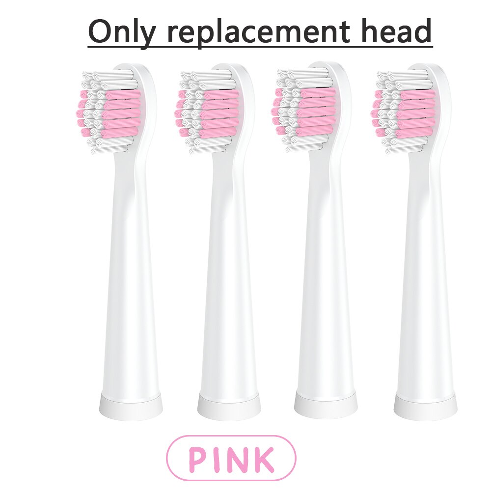 Brosse à dents électrique sonique puissante Ultra sonique USB Charge brosses à dents rechargeables brosse à dents de blanchiment électronique lavable: Pink head