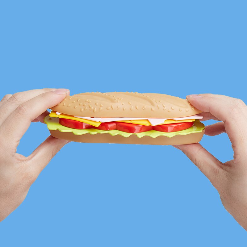Juguetes de comida de imitación para niños, casa de juego para bebés, hamburguesa, perro , patatas fritas, juego de cocina de juguete, juguetes educativos de comida rápida