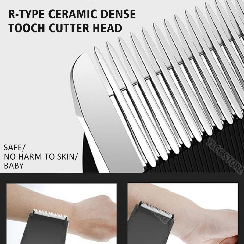 Máquina de corte de cabelo profissional aparador de barba barbeador elétrico para corpo adulto barbear ipx7 à prova dwaterproof água segurança navalha clipper