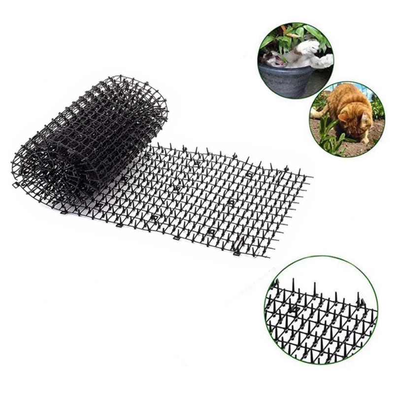 Estera de espino de gato estera de plástico Anti-gato espino para proteger gatos de plantas y flores valla protectora de uñas para jardín