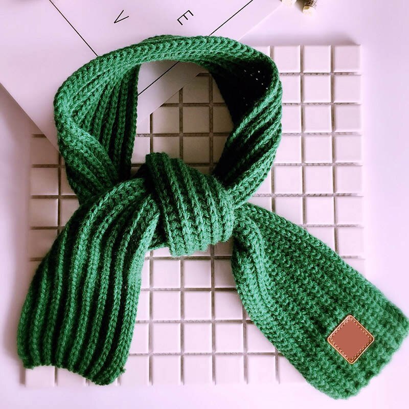 Foulard bébé, mignon, écharpe, pour cou, couleur unie, pour garçons et filles: green