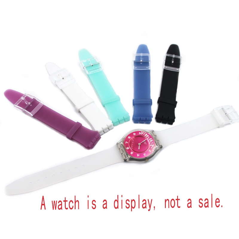 Accesorios para reloj, correa de silicona de 16mm, hebilla pin para series Swatch piel SFK397 SFK360 SFK361, correa de reloj para mujeres y niños
