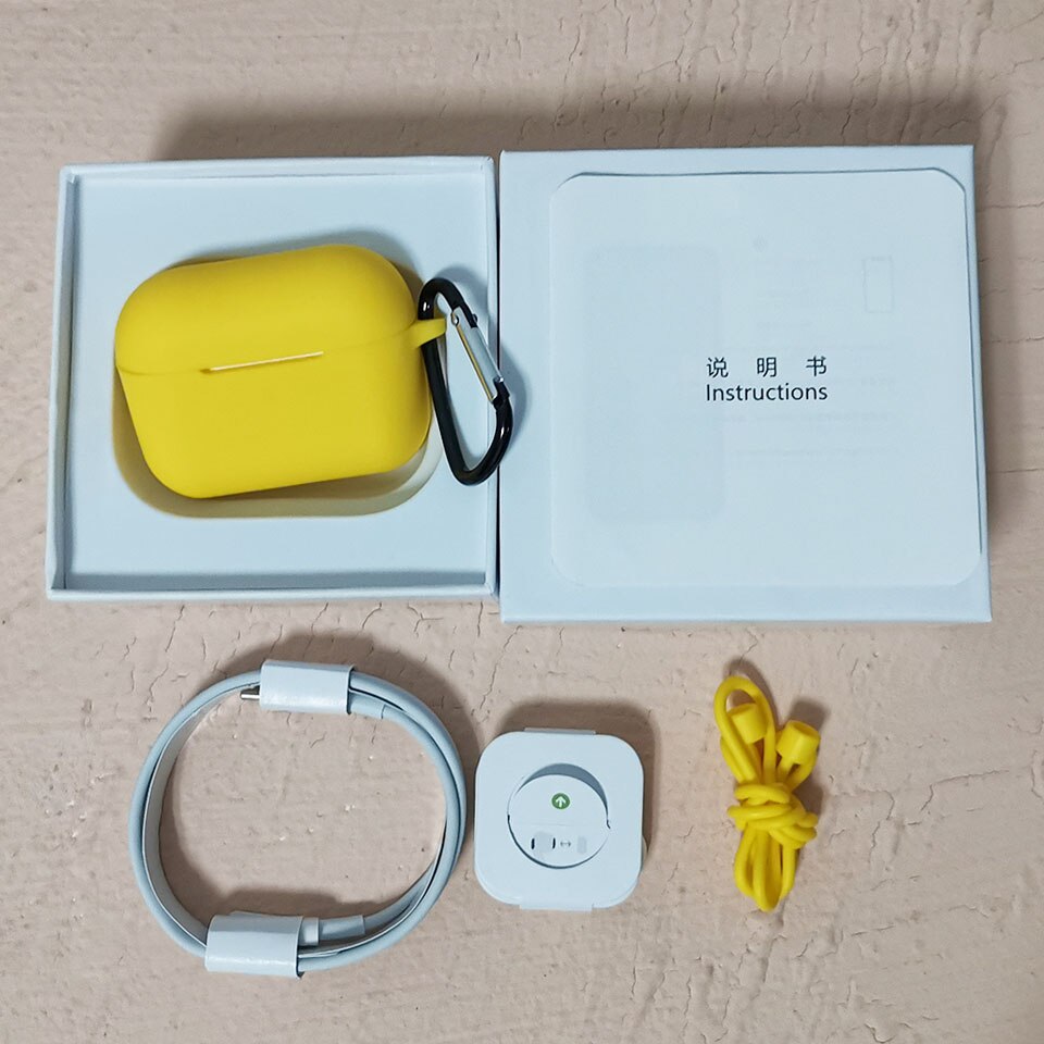 40db anc air15 plus tws 1:1 air3 com texto fones de ouvido sem fio bluetooth airoha 1562f pk 1562a i99999 plus i900000 max: With yellow case
