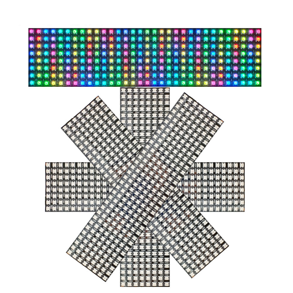 Ws2812b individuelt adresserbare panellys  ws2812 rgb led digital fleksibel 8 x 8 16 x 16 8 x 32 pikselmodul matriseskjerm  dc5v