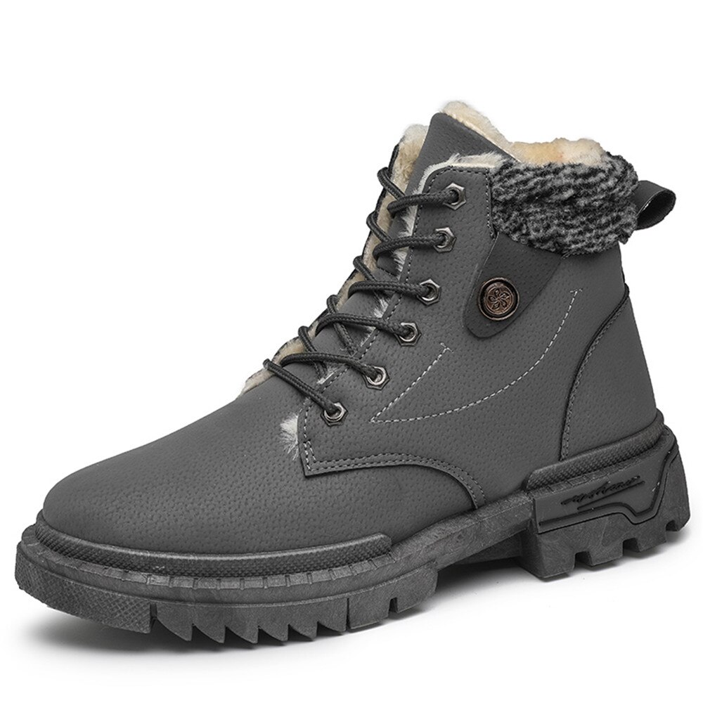Winter heren martin laarzen, koreaanse herenlaarzen, casual en zachte katoenen laarzen, herenschoenen, warme sneeuwlaarzen: Grijs / 44