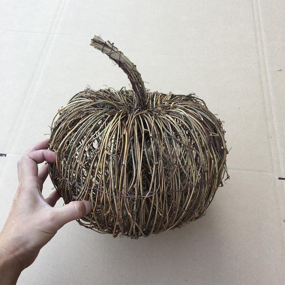 Autumn Home Decoration Harvest Festival Party Decorations Natural Rattan Pumpkins Handmade Pumpkin Fall Decors Halloween Decor