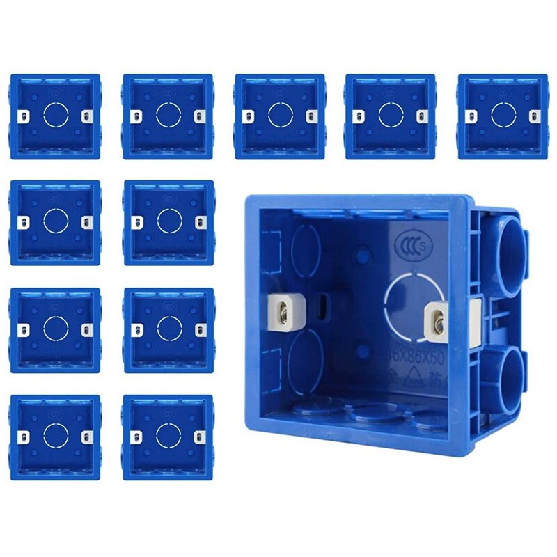 Adjustable 86 Switch Socket Box,Mount Back Dark Box PVC 50mm Depth Wall Switch Wall Socket Mounting Cette BOX,12 PCS: Default Title