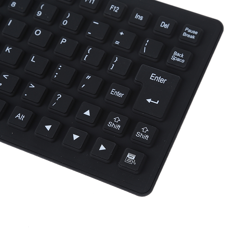 Flexible Foldable USB Keyboard Washable Black strong and silent keyboard