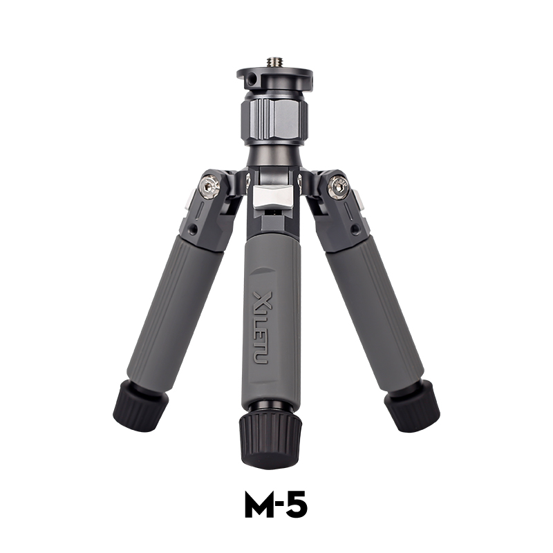 Xiletu  m5g mini bärbart lättviktigt resestativ bordsvideo ministativ med 360 graders kulled för kamera dslr: Kristall-