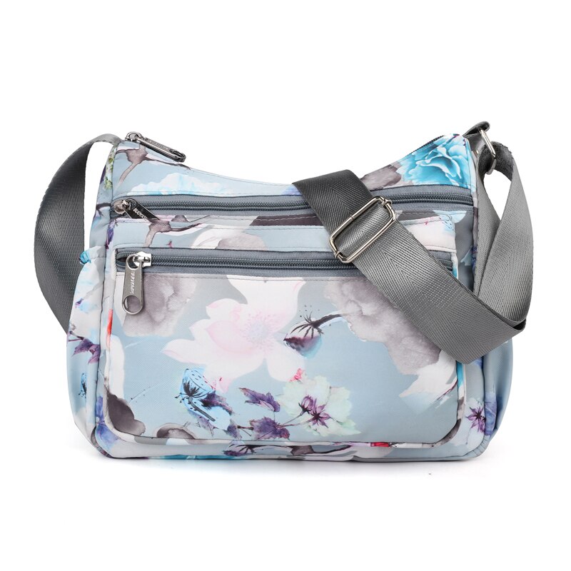 Imperméable à l'eau en Nylon femmes sacs de messager sac à main fourre-tout fleur bandoulière Bolsas embrayage voyage épaule Feminina Bolsos Mujer