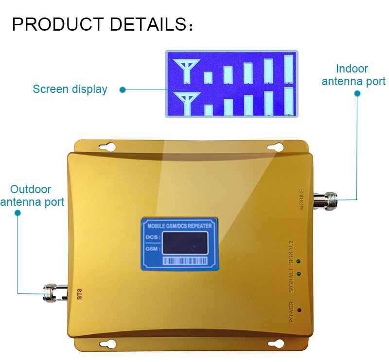 GSM 900 4G LTE 1800 répéteur GSM 1800mhz amplificateur de Signal Mobile 75dB double bande répétitrice antenne celulaire 3G 4G