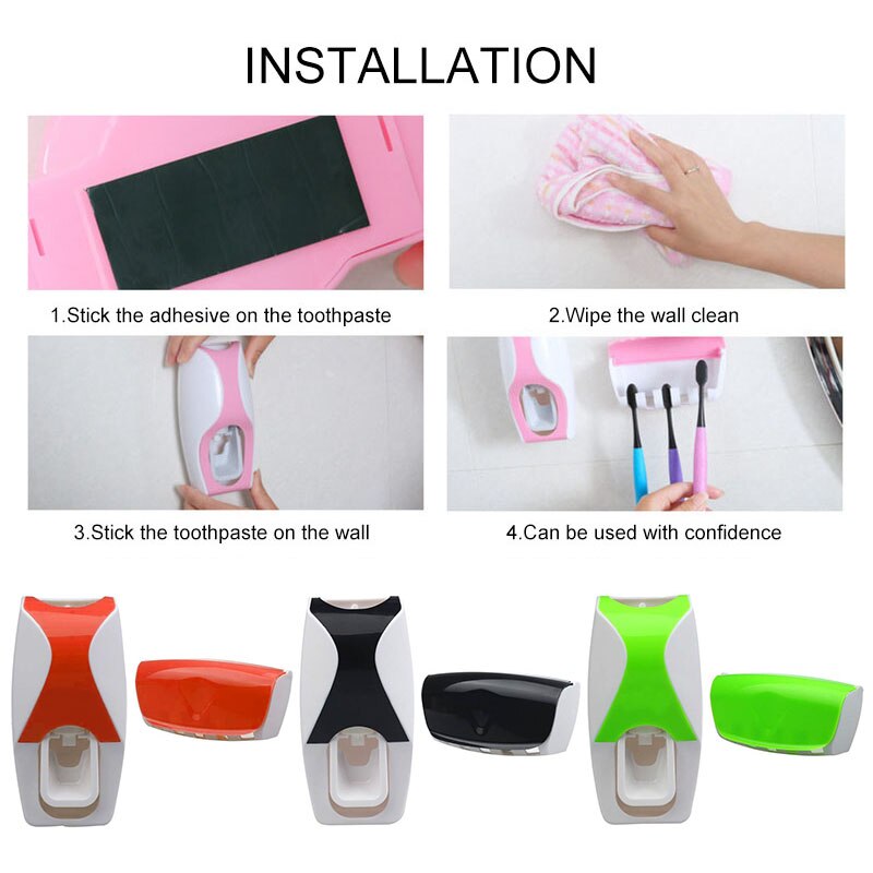 Kids Automatic Toothpaste Dispenser Squeezer Wall Mounted Rack Stand Holder Toothpaste Squeezers Bathroom Products