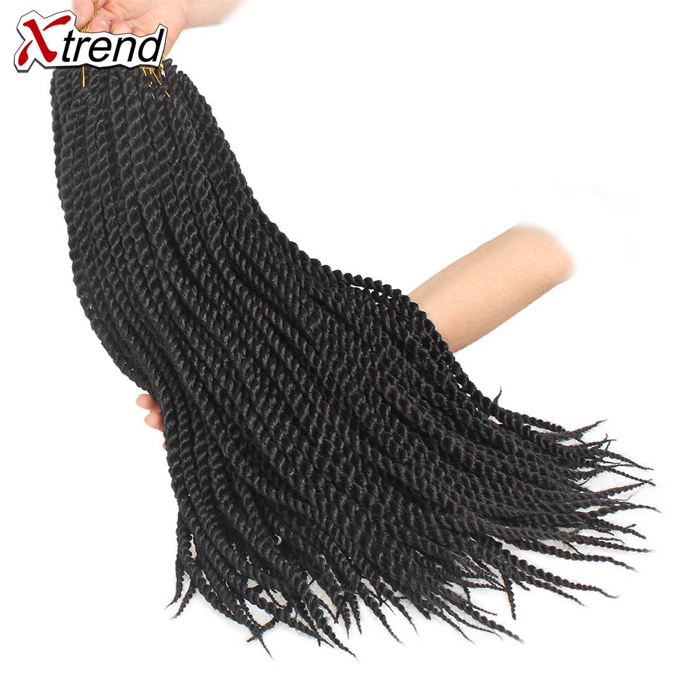 Xtrend Crochet Hair Senegalese Twist Synthetic Crotchet Braid 22inch 12 Roots Braiding Extensions Twists Braids