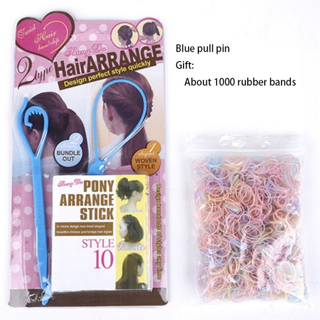 Juego de horquilla trenzada mágica de Accesorios para peinados, , banda de goma, estilo de peinado, Herramienta de Peinado trenzada, 1000 Uds.: BL