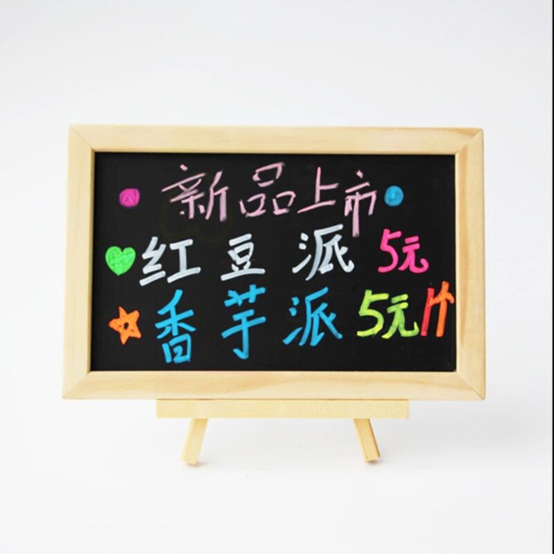 Single Side Mini Wooden Tripod Blackboard Whiteboard Message Sign Note Marker Chalkboard