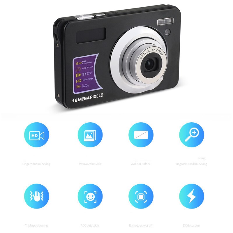 4K caméscope 18MP 1080P HD appareil photo numérique 8X Zoom Anti-tremblement avec 180 ° rotation Sn microphone pour voyage