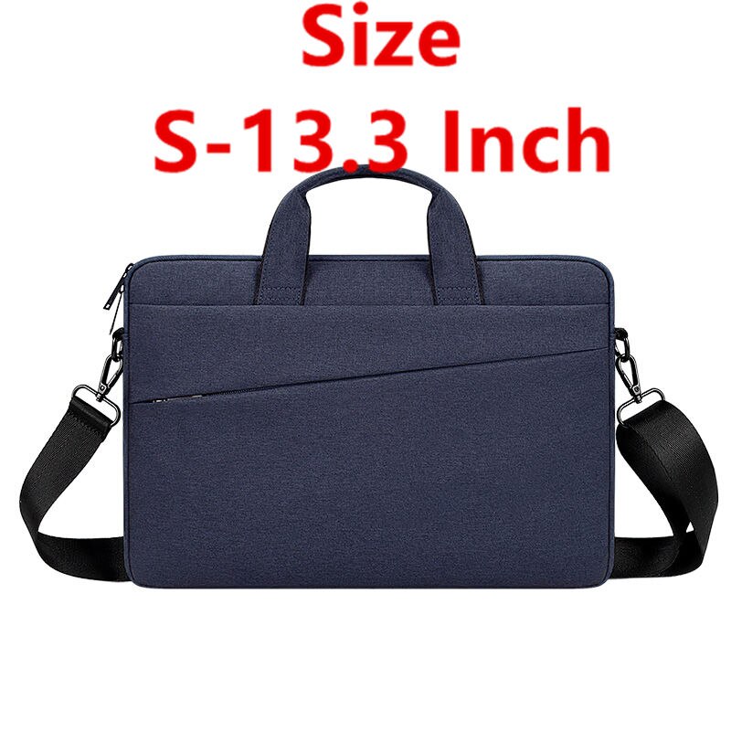Men Women Briefcase For 13 14 15.6 Inch Laptop Waterproof Oxford Men's Handbag Business Women Single Shoulder Messenger Bag: S-13.3 Inch-NavyBlue